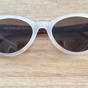 Language Women's White Sunglasses